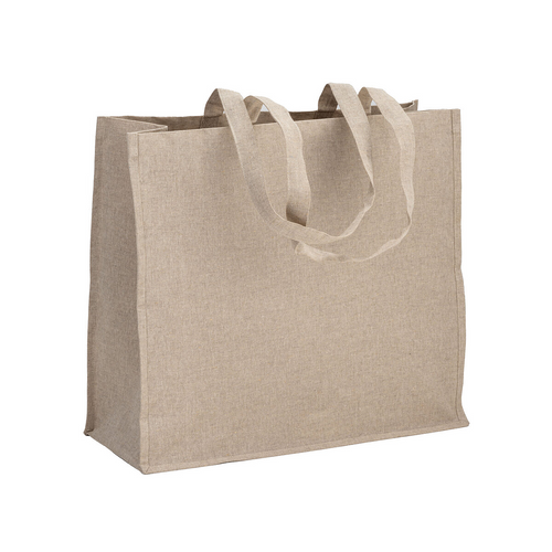 Shopper in cotone riciclato 120 g/m2 con interno laminato in PP [24139] 