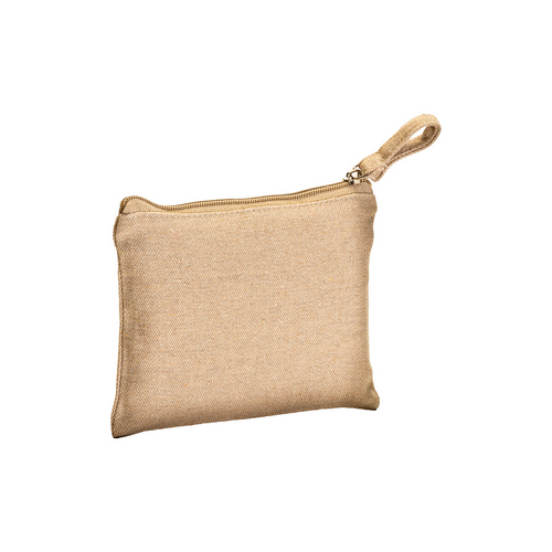 Beauty case/ porta monete in cotone riciclato 280 g/m2, con zip [24138] 