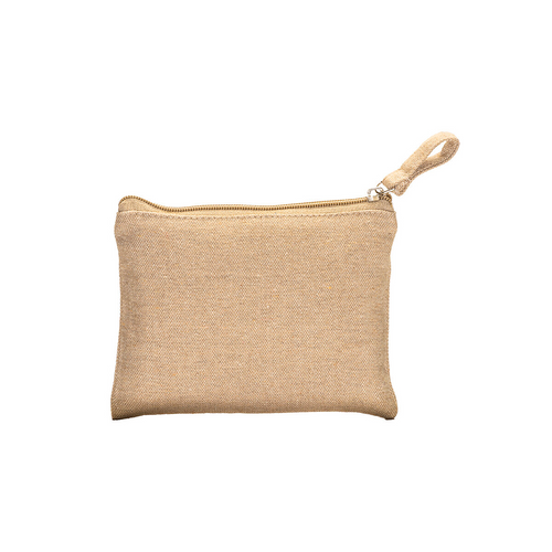 Beauty case/ porta monete in cotone riciclato 280 g/m2, con zip [24138] 