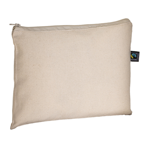 Beauty case in cotone FAIRTRADE ® 180 g/m2 con chiusura con zip [24137] 