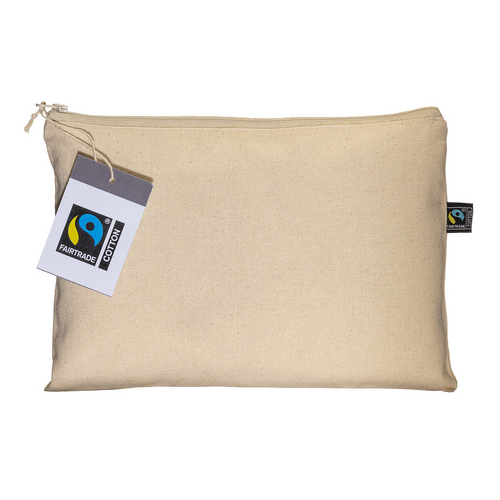 Beauty case in cotone FAIRTRADE ® 180 g/m2 con chiusura con zip [24137] 