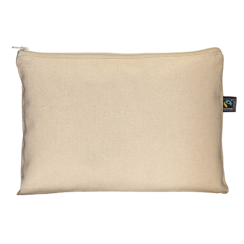 Beauty case in cotone FAIRTRADE ® 180 g/m2 con chiusura con zip [24137] 