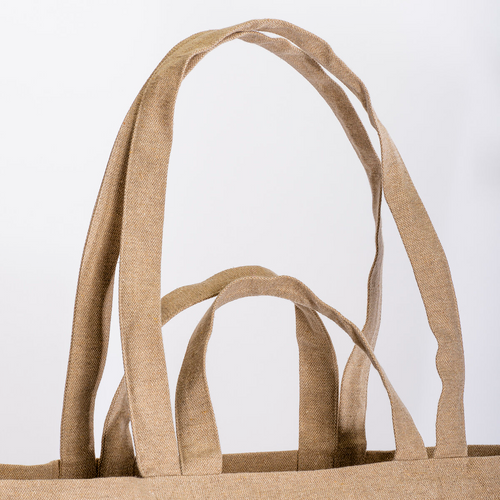 Shopper con soffietto alla base in cotone riciclato 280 g/m2, con doppi manici [24131] 