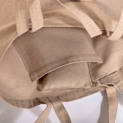 Shopper con soffietto alla base in cotone riciclato 280 g/m2, con doppi manici [24131] 