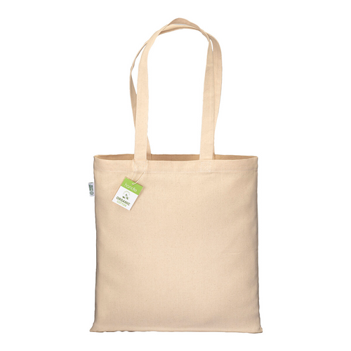 Shopper in cotone biologico 220 g/m2, manici lunghi [24115] 