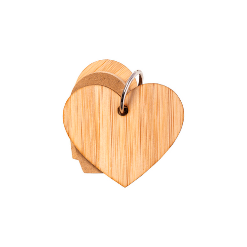 Foglietti adesivi per appunti a forma di cuore (80 pag.), copertina in bambù [23435] 