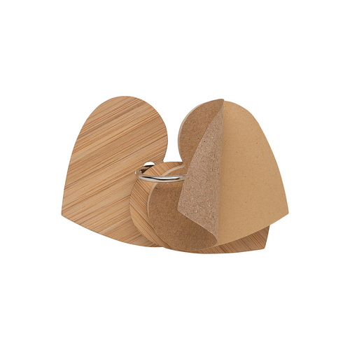 Foglietti adesivi per appunti a forma di cuore (80 pag.), copertina in bambù [23435] 
