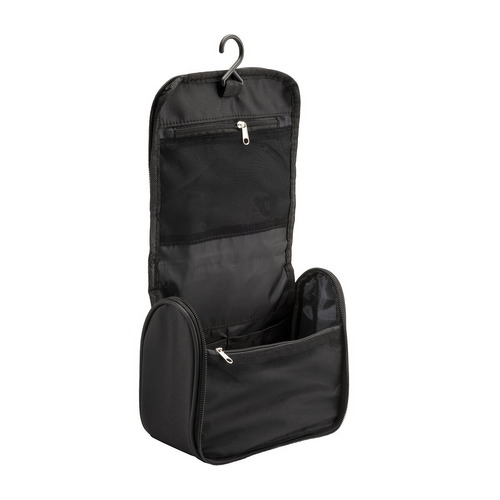 Beauty case in microfibra con zip, ampie tasche interne [23426] 