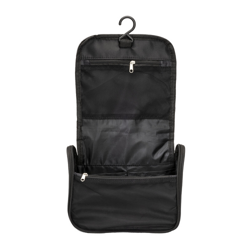Beauty case in microfibra con zip, ampie tasche interne [23426] 
