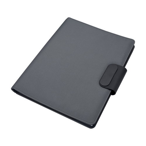 Cartella porta blocco A4 in R-PET con magnete di chiusura che si illumina personalizzabile [23109] 