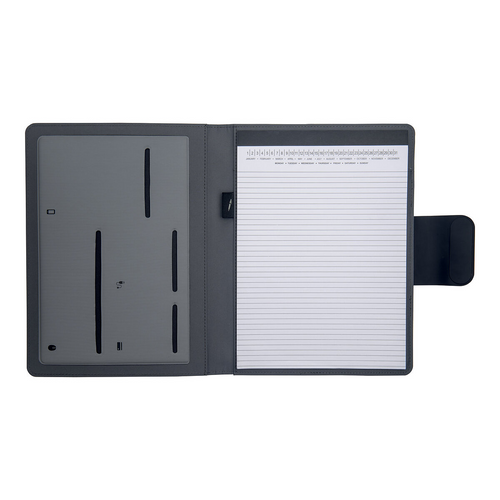 Cartella porta blocco A4 in R-PET con magnete di chiusura che si illumina personalizzabile [23109] 