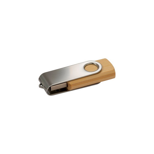 Chiavetta USB 4 Gb girevole in Bambù/Metallo [22455] 