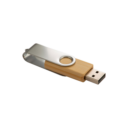 Chiavetta USB 4 Gb girevole in Bambù/Metallo [22455] 