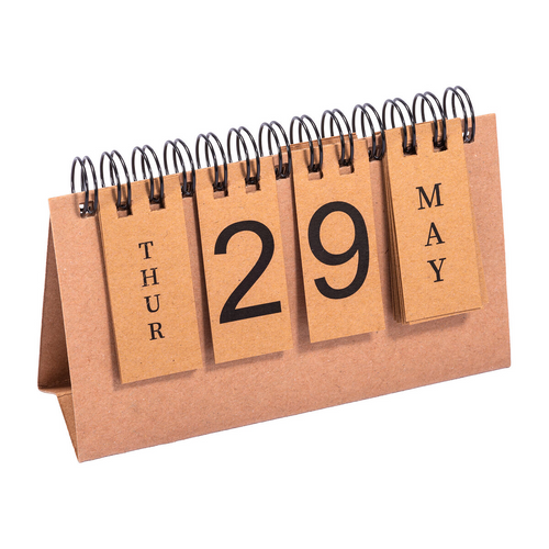 Calendario perpetuo in cartoncino con spirale (giorni e mesi in inglese) [22448] 