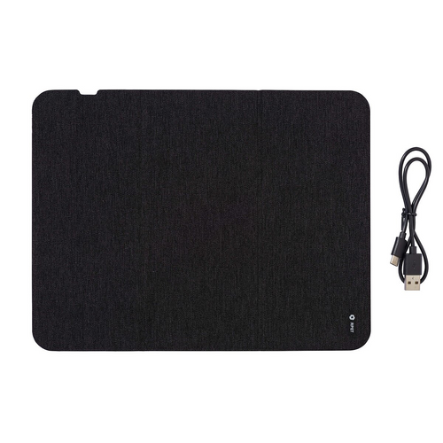 Mousepad e supporto per cellulare in R-PET, con caricabatterie wireless [22444] 