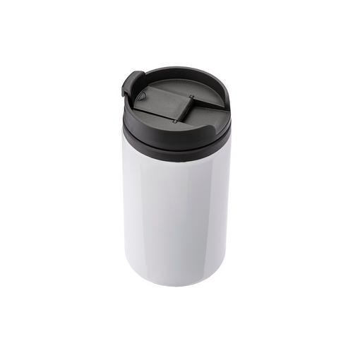 Tazza in metallo con interno, manico e tappo in plastica. Adatta per la stampa sublimatica [22419] 