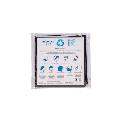 Bandana multiuso tubolare  R-pet in tessuto elastico [22307] 