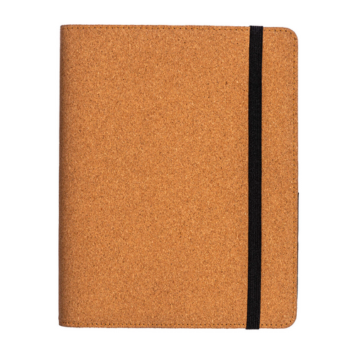 Cartella organizer in sughero con elastico A5, blocco 64 fogli [22129] 