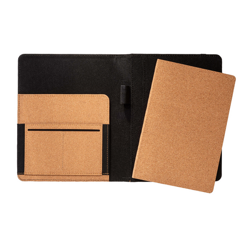 Cartella organizer in sughero con elastico A5, blocco 64 fogli [22129] 