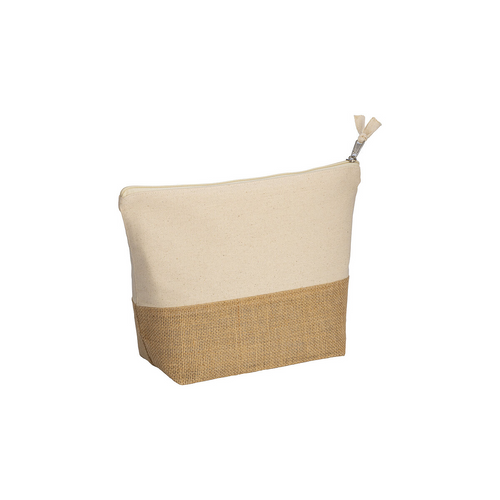 Beauty case in cotone 280 g/m2, con base in juta [22127] 
