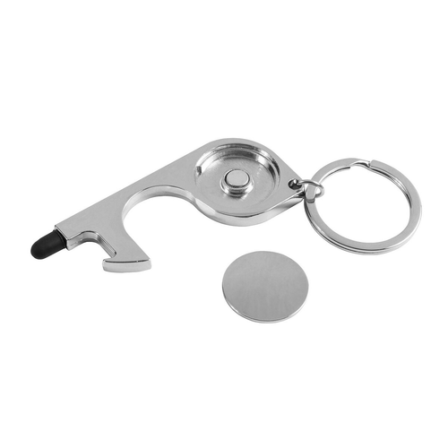 Portachiavi in metallo (nickel free) con: funzione no-touch per ascensore, pos, bancomat [21901] 