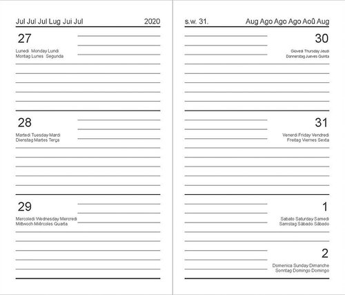 Agenda settimanale 2021 cm 9 x 14 - termo PU/cartoncino [21712] 