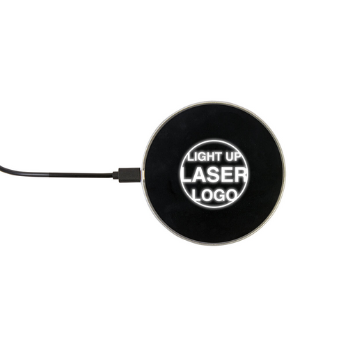 Base di ricarica senza fili in plastica con luce LED per incisione laser, 10W [21434] 