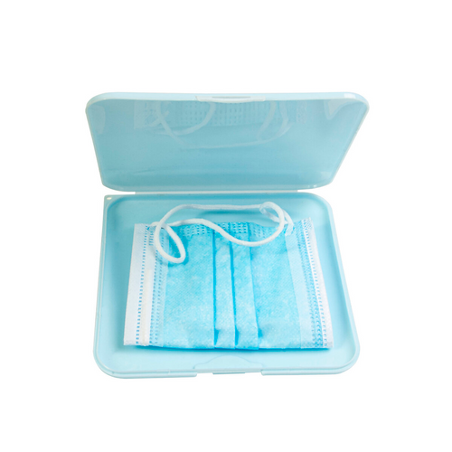 Astuccio porta mascherina in PP con trattamento antibatterico. ISO 22196 [21415] 