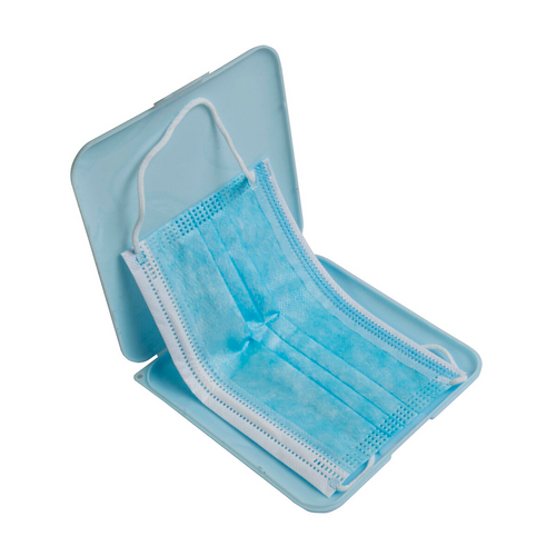 Astuccio porta mascherina in PP con trattamento antibatterico. ISO 22196 [21415] 