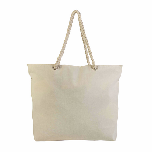 Borsa mare in cotone 220 g/m2, con zip, manici in corda e soffietto [21126] 