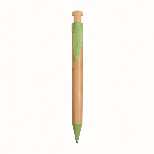 Penna a scatto in bamboo, paglia di grano (50%) e PP (50%) [20804] 