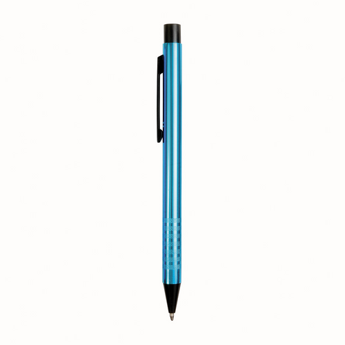 Penna in alluminio con clip nera in metallo [20803] 