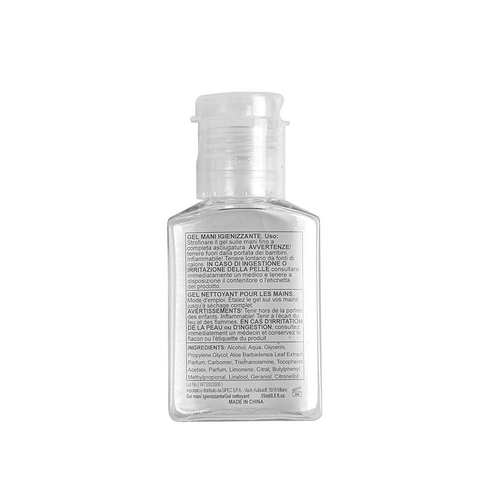 Gel detergente igienizzante mani, formato tascabile da 15 ml. Alcool 65% [20462] 