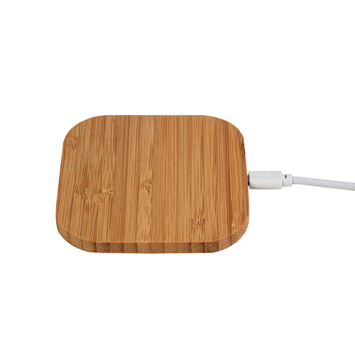Base di ricarica wireless in Bamboo - Input 5V/2A , Output 5V/1A , Potenza di trasmissione [20451] 