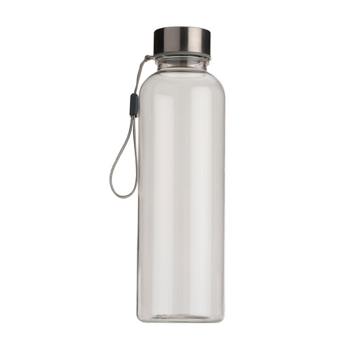 Borraccia in tritan trasparente con tappo in metallo (500ml). BPA free [20429] 