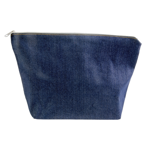 Beauty case in cotone DENIM 220 g/m2 (85% cotone - 15% poliestere) con chiusura zip [20103] 
