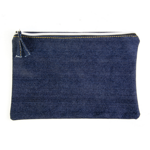 Beauty case cotone DENIM 220 g/m2 (85% cotone - 15% poliestere) con chiusura zip [20102] 