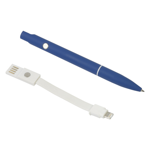 Penna twist in alluminio con clip che si trasforma in cavo di ricarica USB/Lightning/micro [19823] 