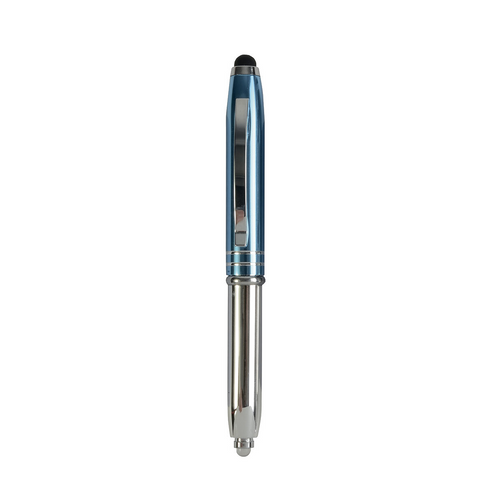 Mini-penna a sfera con luce e gommino per touch screen [19812] 