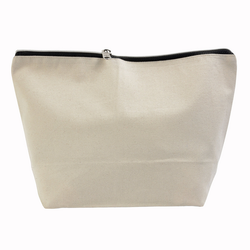Beauty case in cotone spazzolato 10 oz con chiusura zip [1942022] 