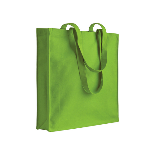 Shopper in cotone 180 g/m2, manici lunghi e soffietto [19158] 