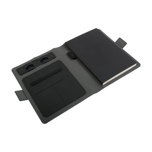 Tech organizer con wireless charger e quaderno (A5) [19143] 