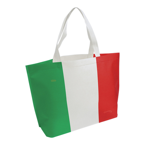 Shopper in TNT termosaldato con stampa tricolore leggermente macchiata [19133B] 