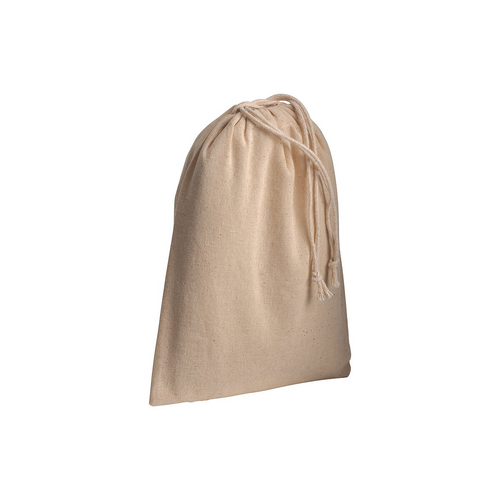 Sacchetto in cotone naturale 120 g/m2 con chiusura a strozzo, 15 x 20 cm [1911922] 