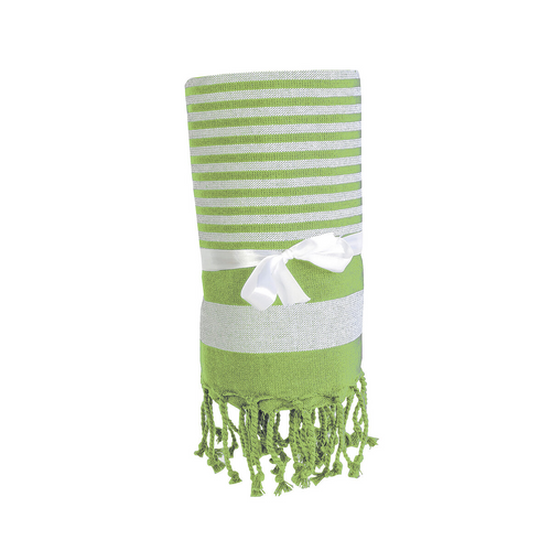 Telo mare/pareo stile Fouta 100% cotone 580gr con lato in spugna e frange, 90x160 cm [18423] 