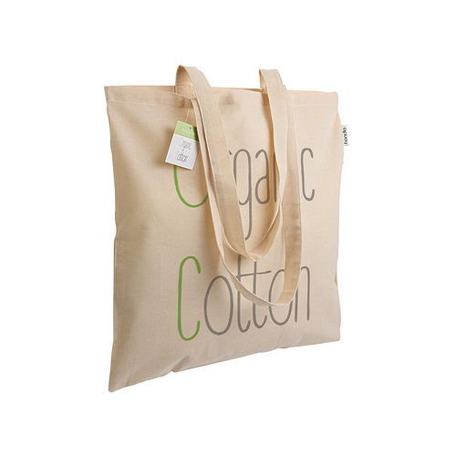 Shopper in cotone organico 140 g/m2, manici lunghi [1814522] 