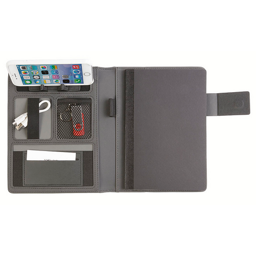 Tech organizer in tessuto mélange con quaderno a righe (A5) [18130] 