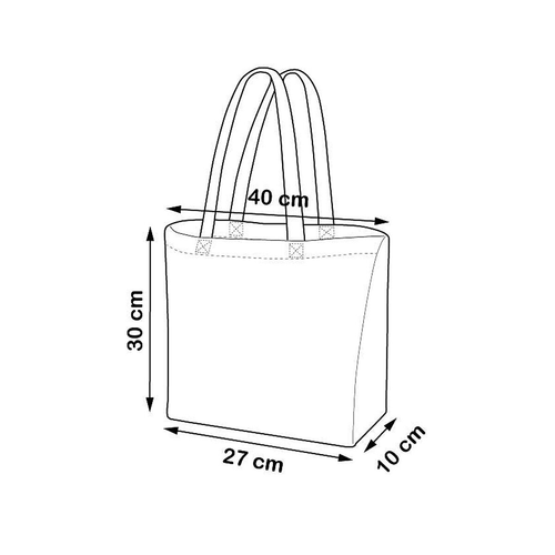 Shopper con soffietto alla base in cotone 120 g/m2, manici lunghie [1810801] 