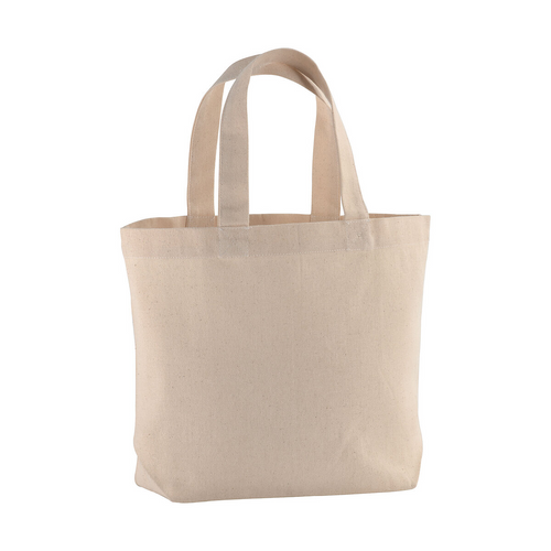 Shopper con soffietto alla base in cotone 120 g/m2, manici corti [1810722] 
