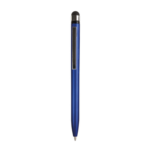 Penna twist in plastica con fusto colorato metallizzato con gommino per touch screen [17814] 